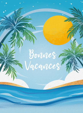 Bonnes vacances au soleil d'été avec palmiers